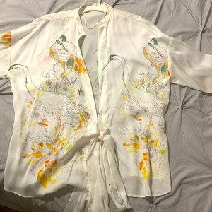 Zara long sleeve wrap shirt